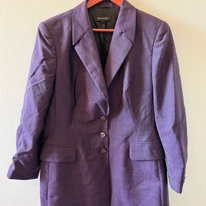 Vintage Escada Rich Purple Oversized Blazer Size 44 Wool/Mohair Quiet Luxury